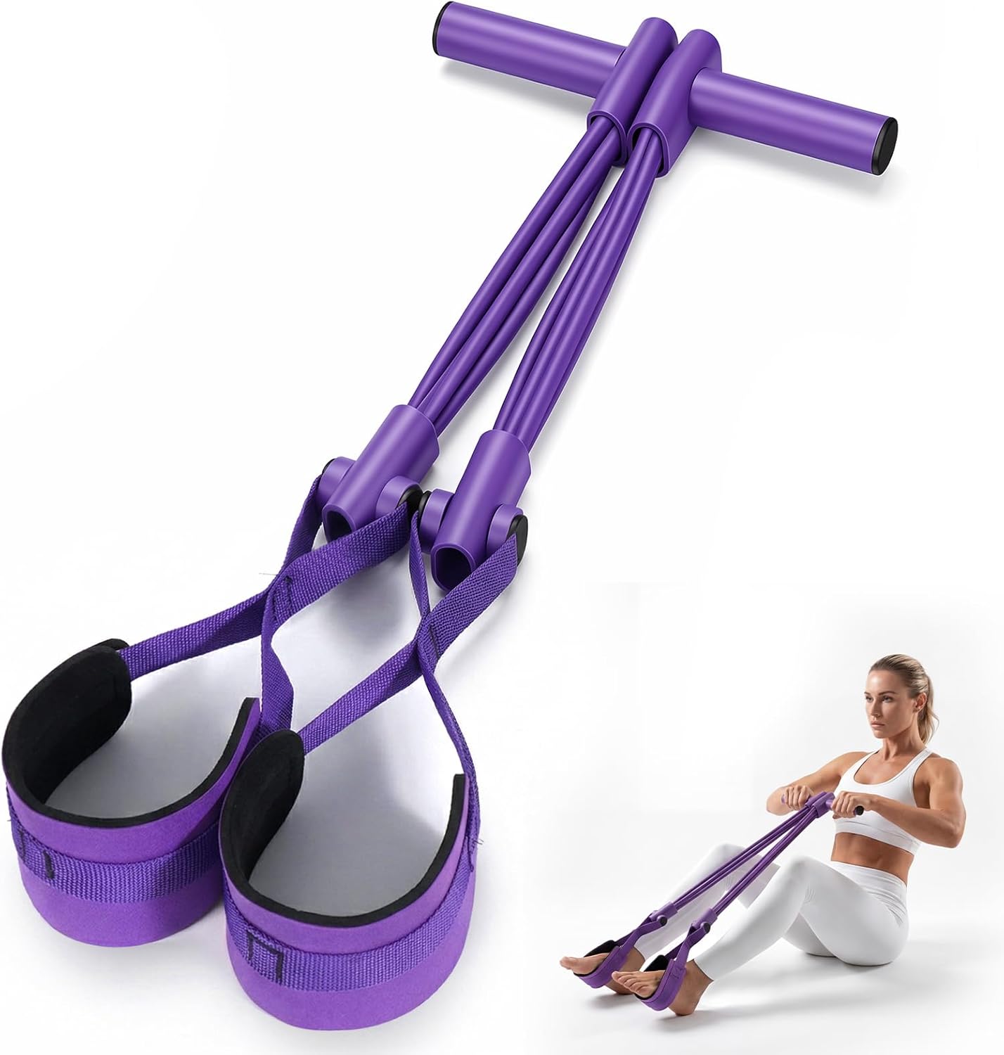 Resistance Bands with Handles, 8-Tube Multifunctional Exercise Bands for Full Body Workout, Strength Training Bands for Arms, Legs, Abs & Home Gym