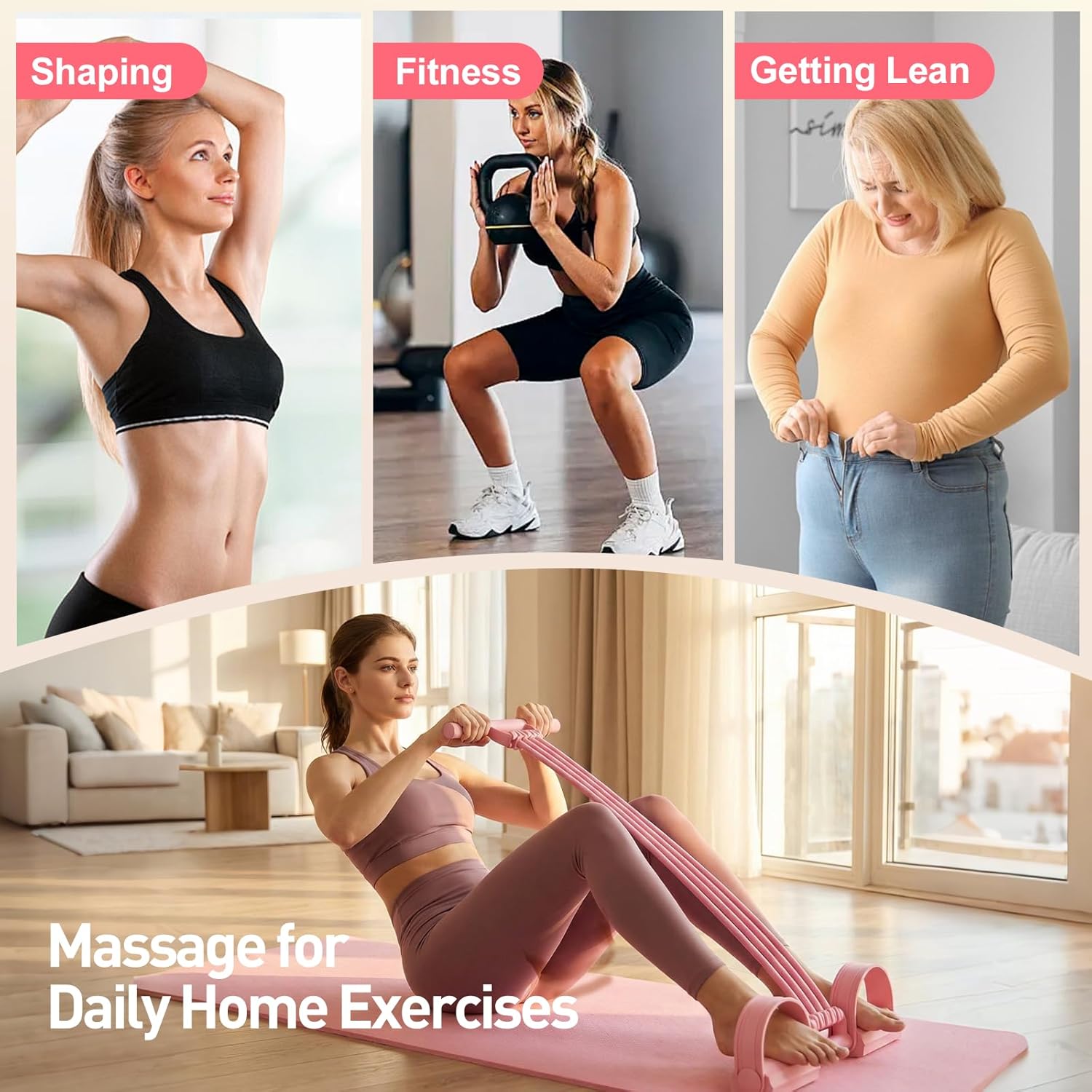 Pedal Resistance Bands with Handles, 2026 Upgrade Multifunction Tension Rope, Elastic Yoga Resistance Band, Home Exercise Equipment for Full Body Workout