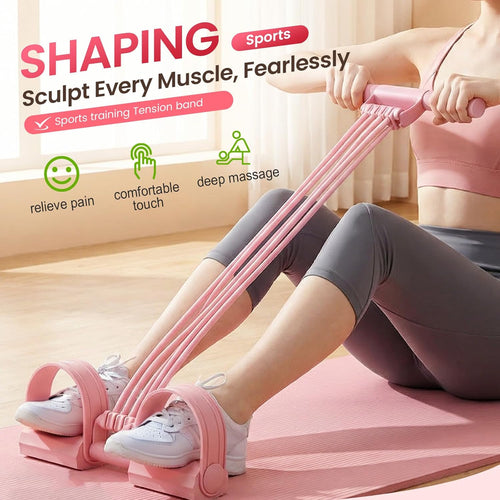 Pedal Resistance Bands with Handles, 2026 Upgrade Multifunction Tension Rope, Elastic Yoga Resistance Band, Home Exercise Equipment for Full Body Workout